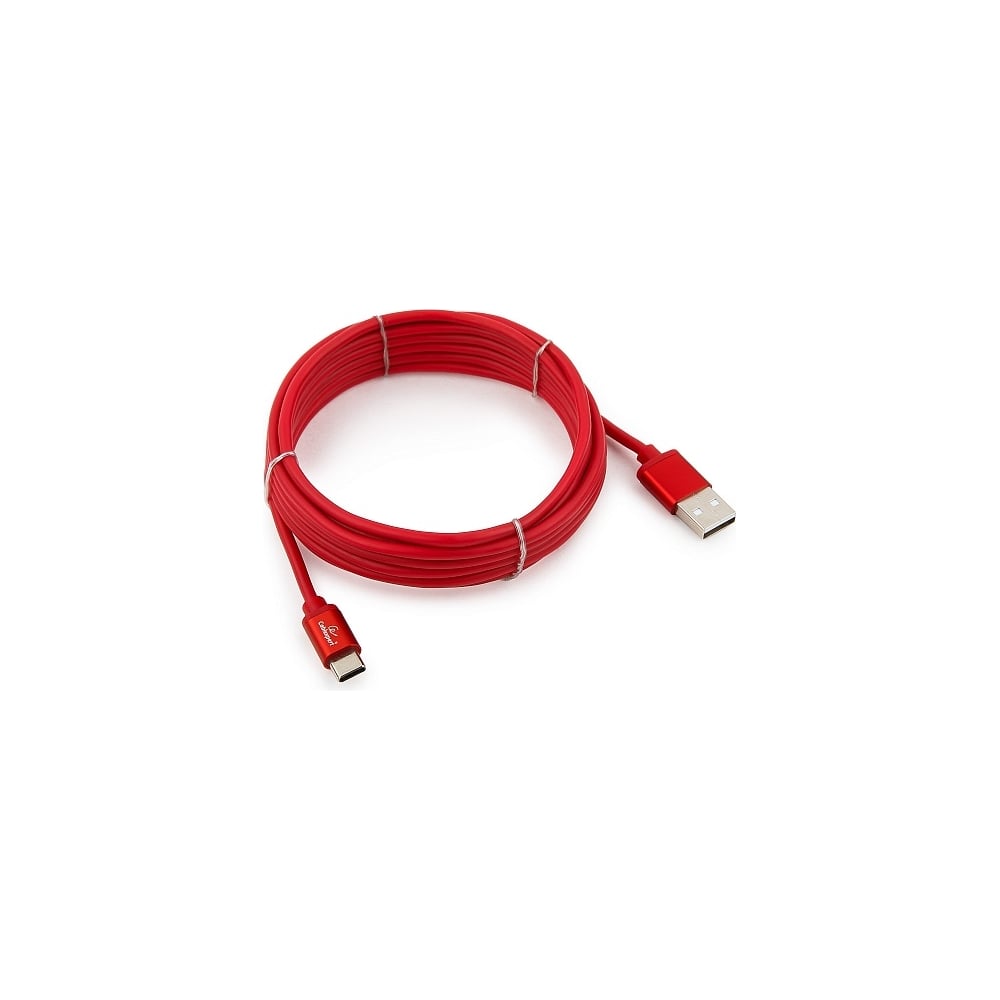 фото Кабель cablexpert usb 2.0 am/type-c, серия silver, длина 3 м, красный, блистер, cc-s-usbc01r-3m