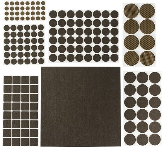 Изображение товара Набор самоклеящихся накладок на мебельные ножки Stayer COMFORT 98шт коричневые 40916-H98