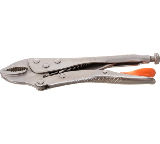 Изображение товара Зажим с фиксатором HARDEN полукруглый захват, никелированный, 217 мм 560628