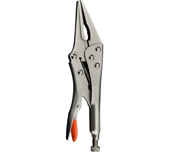 Изображение товара Зажим с фиксатором HARDEN удлиненный захват, никелированный, 218 мм 560622