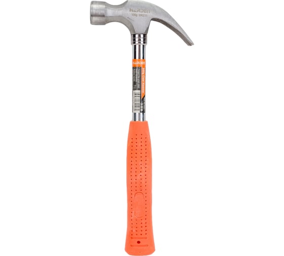 Изображение товара Молоток-гвоздодер HARDEN обрезиненная металлическая рукоятка, 500 гр. 590211