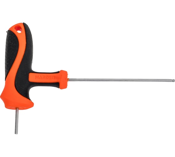 Изображение товара Имбусовый ключ HARDEN CRV, c Т-образной рукоятью, шарообразная головка, 2X75 мм 540701