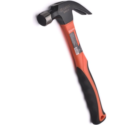 Изображение товара Молоток-гвоздодер HARDEN двухкомпонентная фибергласовая рукоятка, намагниченная головка, 700 гр. 590216