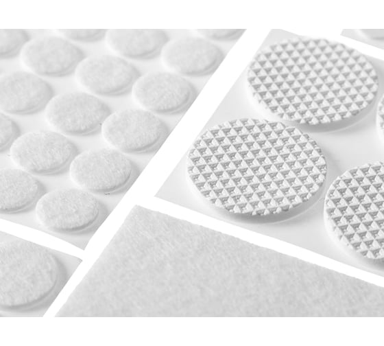 Изображение товара Набор самоклеящихся накладок на мебельные ножки Stayer COMFORT 125шт белые 40917-H125