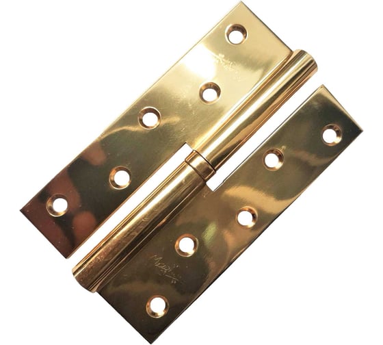 Изображение товара Петля "M" Левша латунь 127х76х3 мм 1807W золото левая У2-2629.Зл