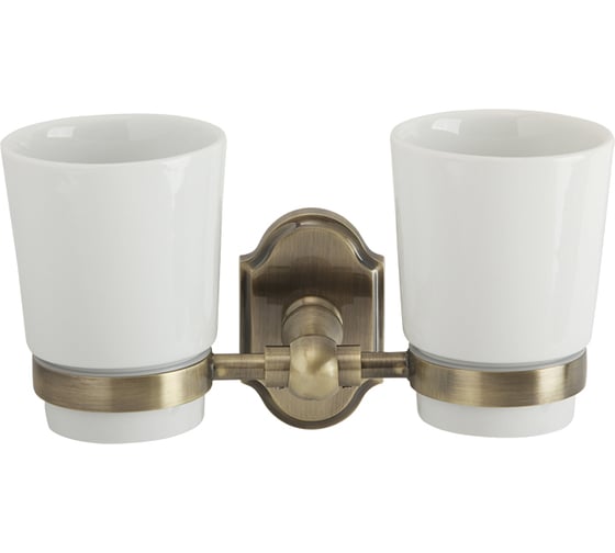 Изображение товара Настенный стакан Veragio STANFORD двойной, бронза/керамика VR.STD-7742.BR