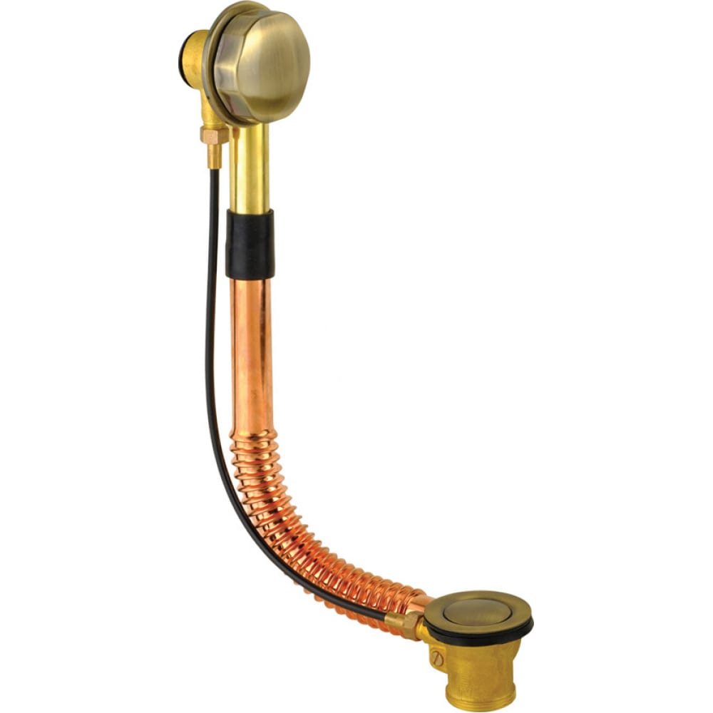 фото Слив-перелив для ванны veragio sbortis автоматический, латунь с медной трубкой, бронза vr.sbr-8333.br