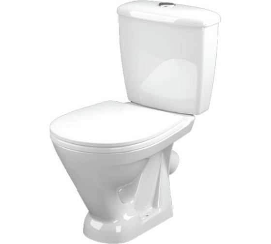 Изображение товара Унитаз-компакт Оскольская керамика Радуга тарельчатый, косой выпуск, 1 режим, сиденье ПП ОК 435612