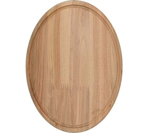 Изображение товара Разделочная доска с желобками МУЛЬТИДОМ размер 26x19 см, толщина 1,8 см (покрытие маслом) (овал) МФ18-215