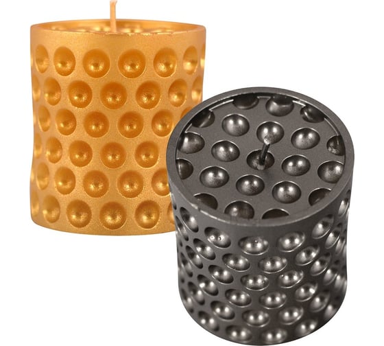 Изображение товара Свеча декоративная МУЛЬТИДОМ "Горошек", 5,5x5,5x6,5 см 2цв МС5-127