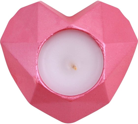 Изображение товара Свеча декоративная с подсвечником МУЛЬТИДОМ "Сердце грань", размер 8x7,5x2,5 см МС5-202