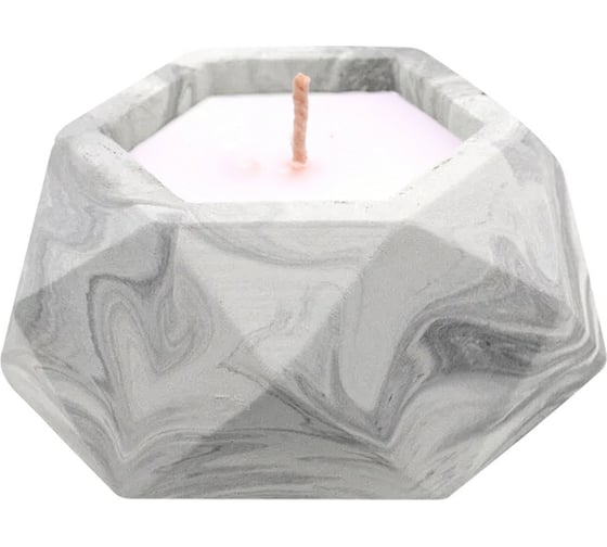 Изображение товара Свеча декоративная с подсвечником МУЛЬТИДОМ "Грань", размер 7x7х3,5 см МС5-200
