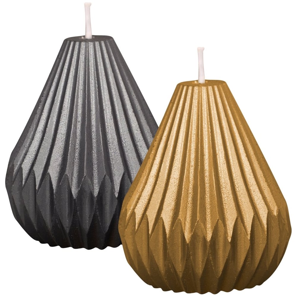 Изображение товара Декоративная свеча МУЛЬТИДОМ Груша грань 6,5x6,5x8 см ассорти