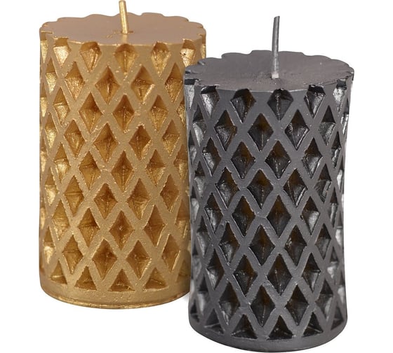 Изображение товара Свеча декоративная МУЛЬТИДОМ "Сеточка", 7x4,5 см, 2цв МС5-104