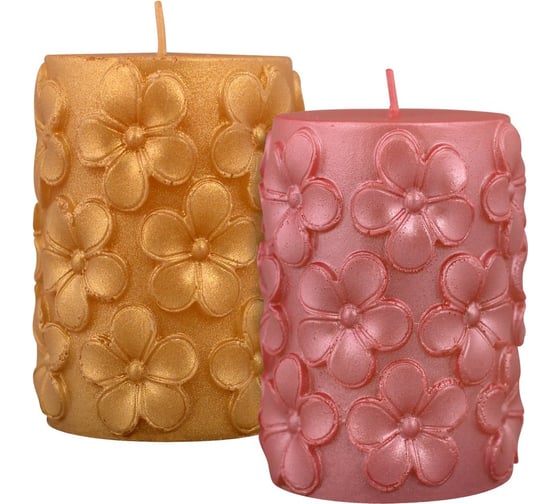 Изображение товара Свеча декоративная МУЛЬТИДОМ "Цветы", 6x6х8,5 см 2цв МС5-126
