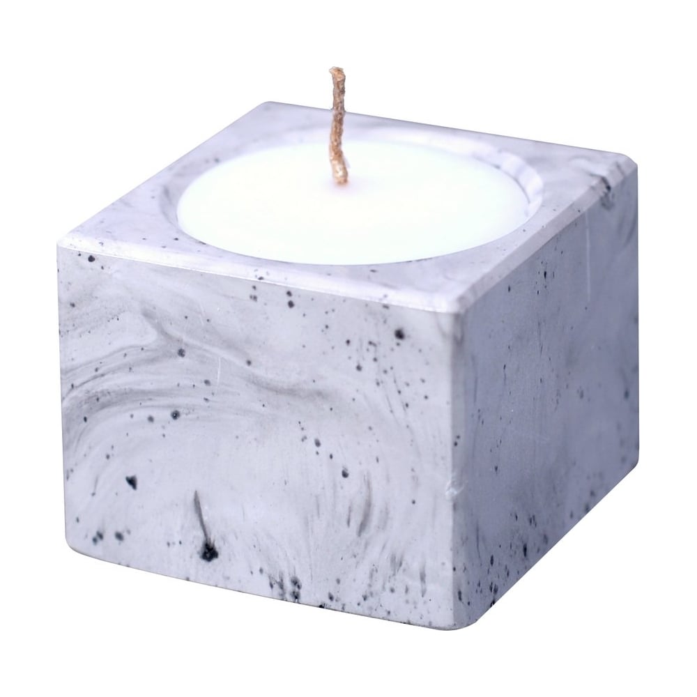Изображение товара Декоративная свеча с подсвечником МУЛЬТИДОМ Куб 5x5x4 см