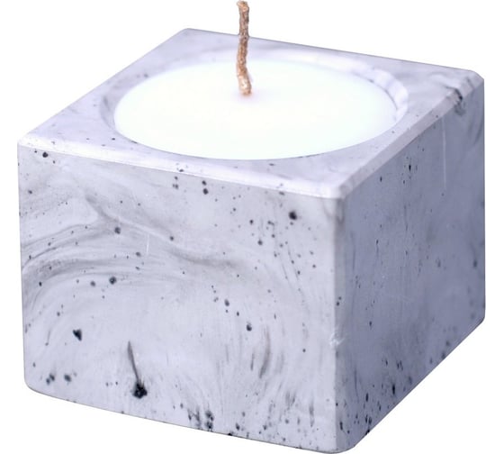 Изображение товара Свеча декоративная с подсвечником МУЛЬТИДОМ "Куб", размер 5x5х4 см МС5-210