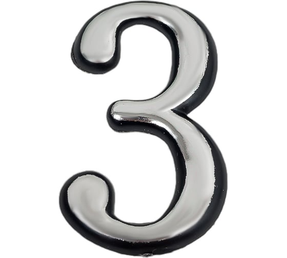 Изображение товара Номер дверной Marlok 3, пластик, CP хром 027305