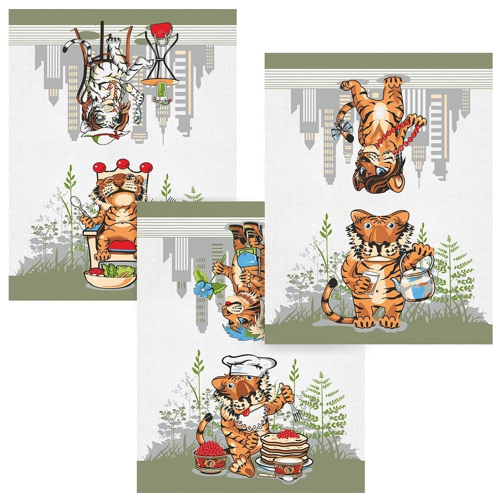 Изображение товара Полотенце МУЛЬТИДОМ "Тигр Кайфолов", размер 46x60см 3диз. MT88-403