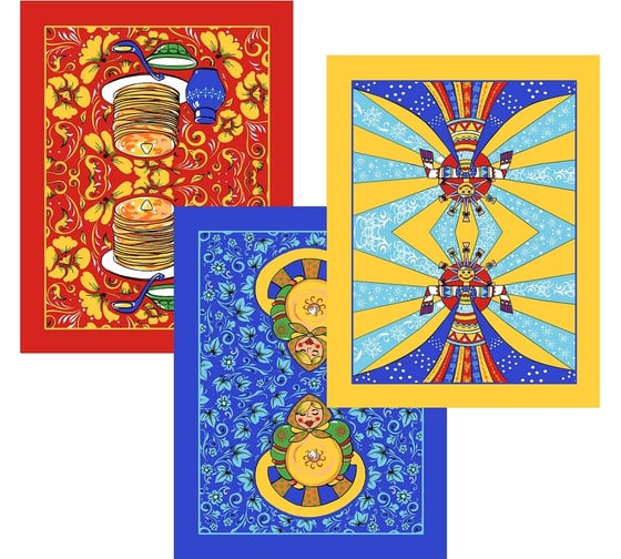 Изображение товара Полотенце МУЛЬТИДОМ "Масленица" 48х62см 3диз (Россия) МТ71-71