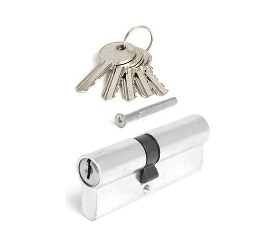 Изображение товара Цилиндровый механизм HOME 80 мм, 5 ключей, цвет хром, ЦАМ CICAM80CKK