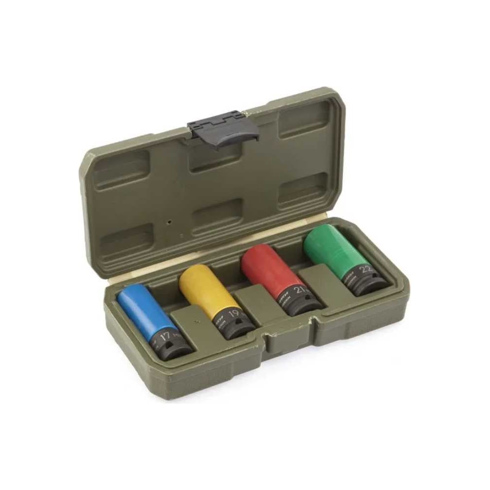 Изображение товара Набор ударных шестигранных головок 17-22 мм 1/2 дюйма 4 шт для колесных дисков Дело Техники