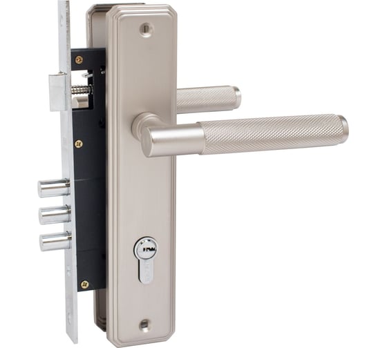 Изображение товара Врезной замок БУЛАТ ФЕРОНА с ручкой ЗВ4-3.02.08 матовый никель 5 перф.кл. 15003