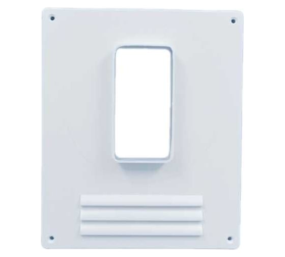 Изображение товара Площадка торцевая пластиковая вертикальная с решеткой 205x240 мм, фланец 60x120 мм ВИЕНТО 612ПВР