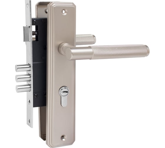 Изображение товара Врезной замок БУЛАТ ФЕРОНА с ручкой ЗВ4-3.70.02.08 матовый никель 5 перф.кл. 15005