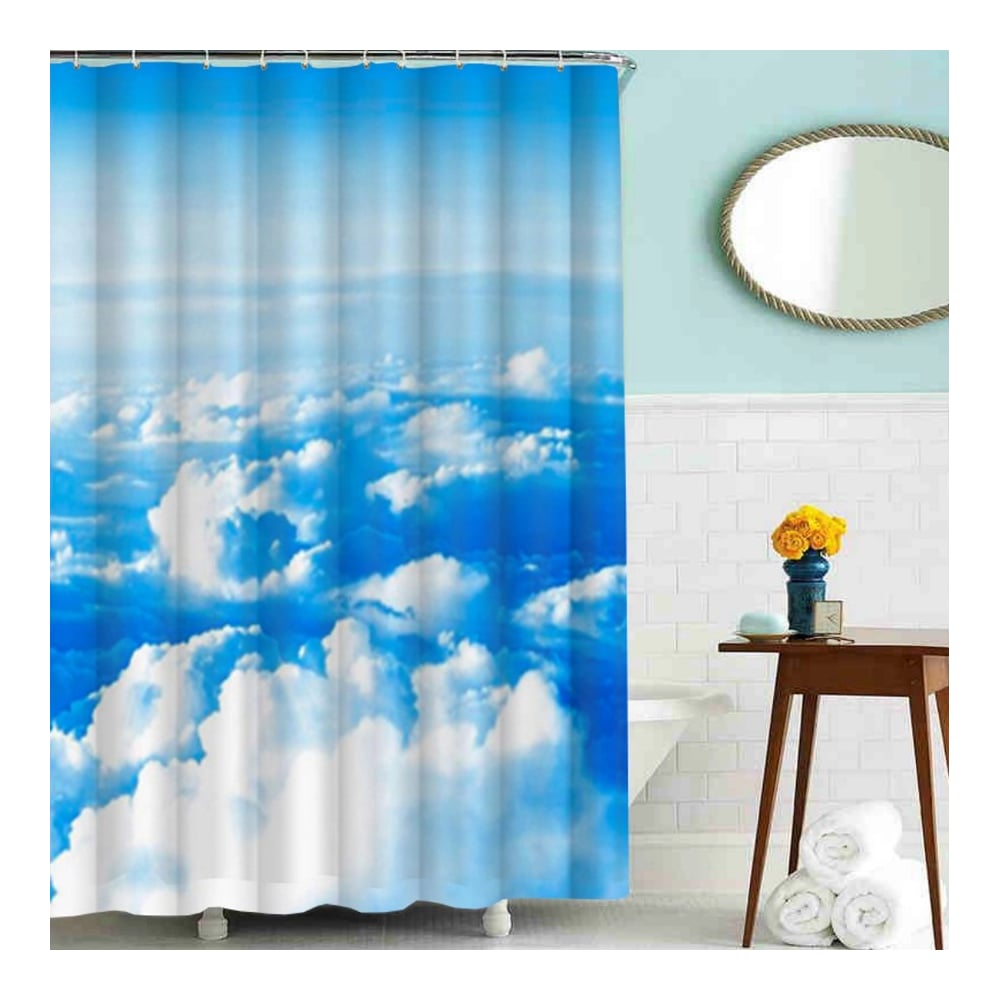 Изображение товара Тканевая шторка для ванны Melodia della vita MZ-60 180х200 см небо