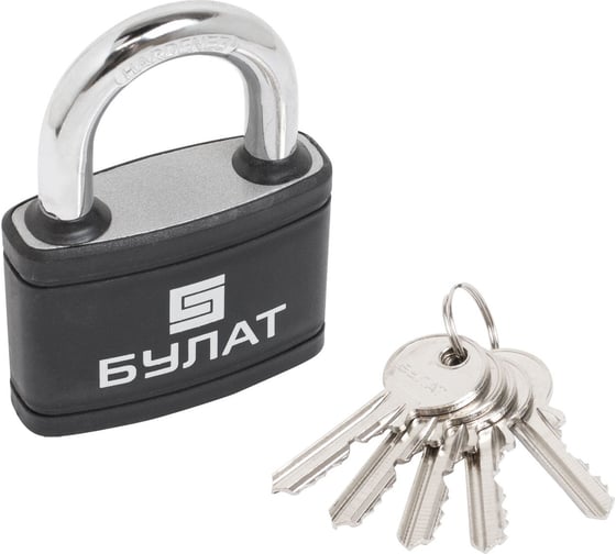 Изображение товара Навесной замок БУЛАТ ВС 366 ПЛ чугунный в пластике 5кл. d=10,5мм 14512