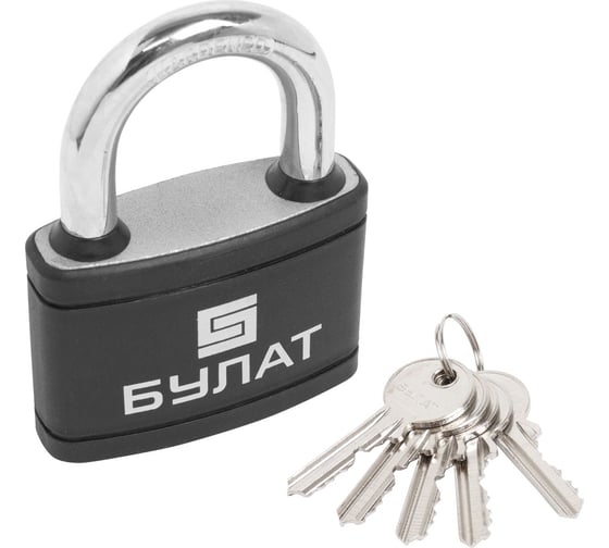 Изображение товара Навесной замок БУЛАТ ВС 367 ПЛ чугунный в пластике 5кл. d=12мм 14513