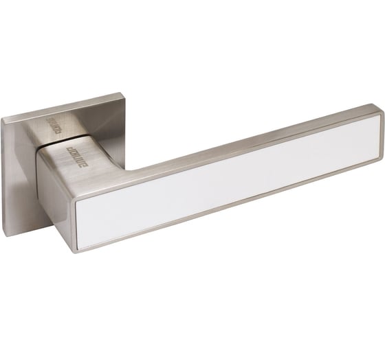 Изображение товара Комплект ручек Аллюр АРТ "ЛАНА" SN/W (86811) матовый никель/белый, защитная пленка 13797