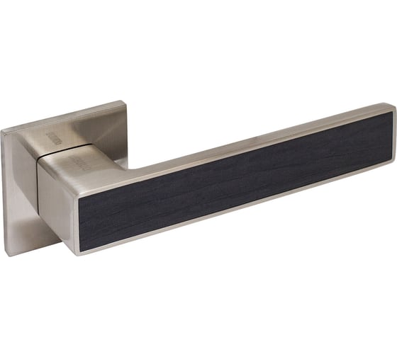 Изображение товара Комплект ручек Аллюр АРТ "ЛАНА" SN матовый никель/темно-серое дерево (868TSD), защитная пленка 13816