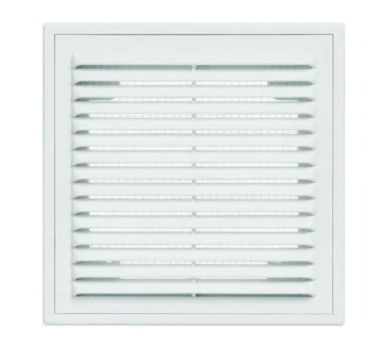 Изображение товара Решетка вентиляционная вытяжная с рамкой 210x210 мм, с защитой от обратной тяги ВИЕНТО 2121ВР-ОК