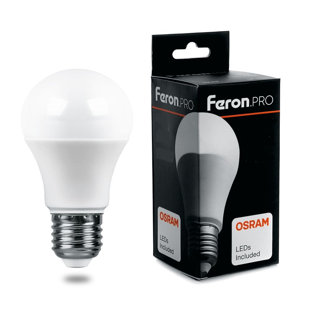 фото Светодиодная лампа feron pro lb-1017 шар e27 17w 4000k osram led 38039