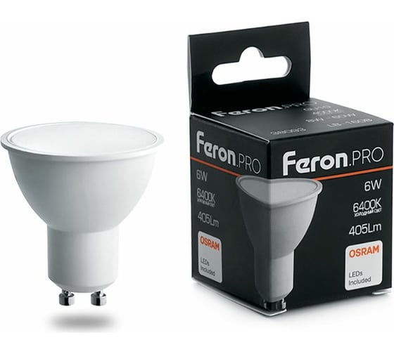 Изображение товара Светодиодная лампа FERON PRO LB-1606 GU10 6W 6400K OSRAM LED 38088