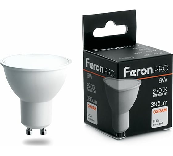 Изображение товара Светодиодная лампа FERON PRO LB-1606 GU10 6W 2700K OSRAM LED 38086