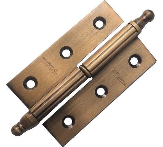 Изображение товара Петля накладная "М" Левша латунь 52х38х1,5 мм 1901W старая бронза левая У2-2659.СБл