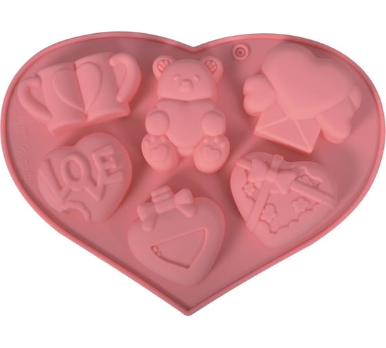 Изображение товара Форма для шоколадных конфет МУЛЬТИДОМ "Сердце", размер 20,5x14x2 см VL80-556