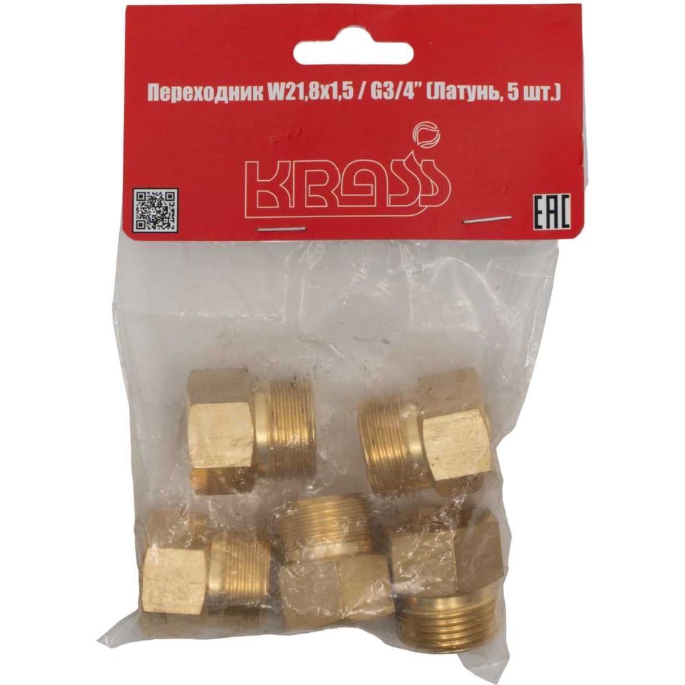 Изображение товара Переходник W21.8x1/14 внутр G3/4 нар латунь 5 шт KRASS