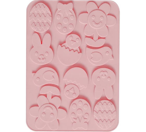 Изображение товара Форма для шоколадных конфет силиконовая МУЛЬТИДОМ "Пасхальное настроение", размер 23,5x16,5x0,5 см VL80-557