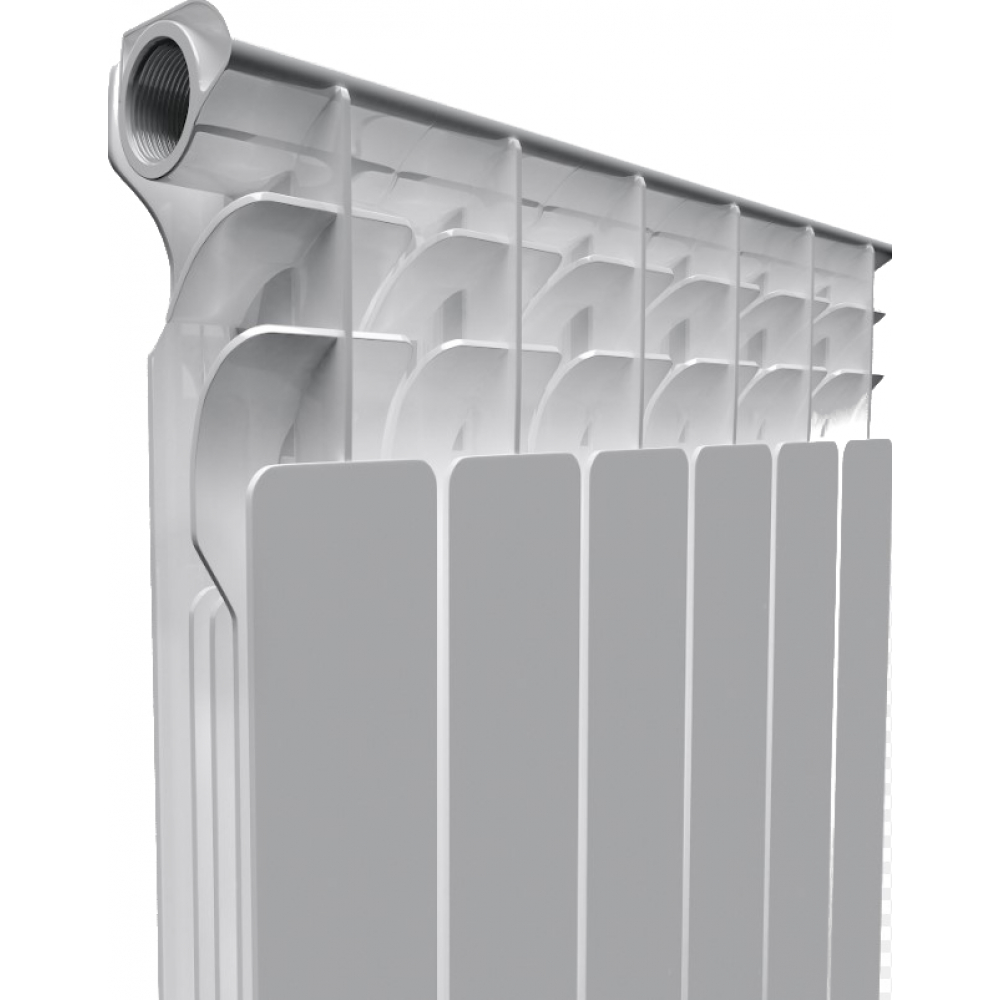 Алюминиевый радиатор AQUAPROM, цвет белый 500/80 - фото 1
