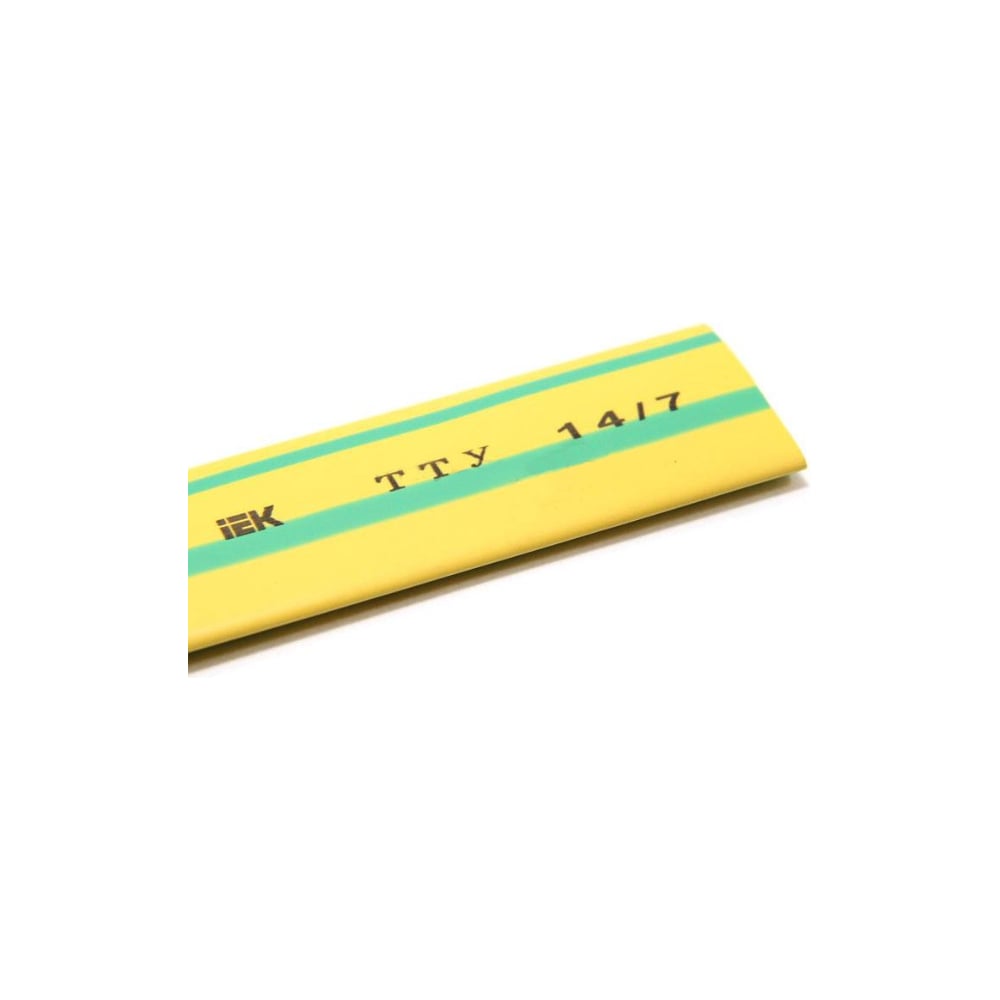 Изображение товара Термоусаживаемая трубка IEK ТТУ 14/7 желто-зеленая 100м каркасе