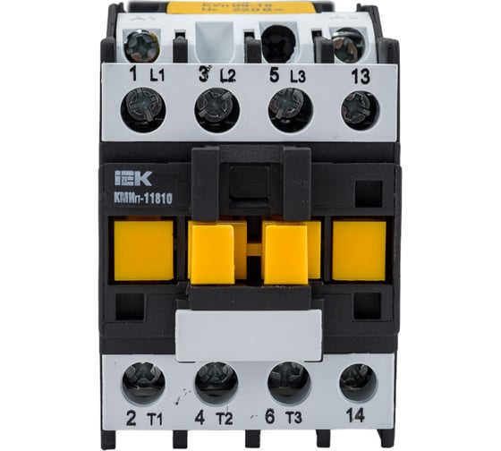 Изображение товара Контактор IEK КМИп-11810, 18А, 220В/АС3, 1НО, ИЭК, KMD11-018-220-10