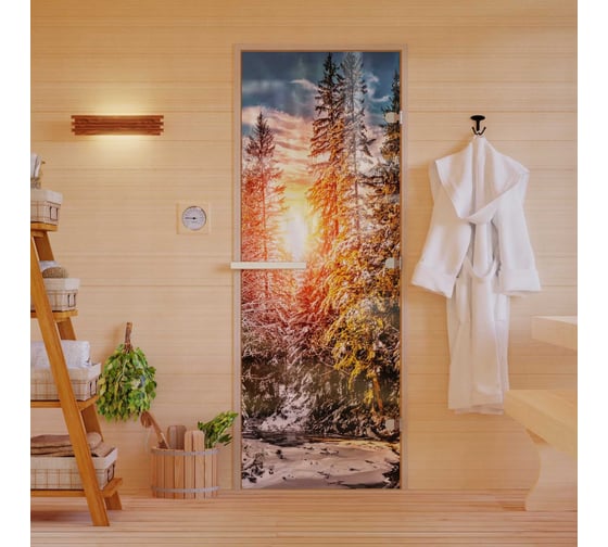 Изображение товара Дверь для бани DoorWood Фотопечать рисунок А093, 1900х700 мм УТ-00011467