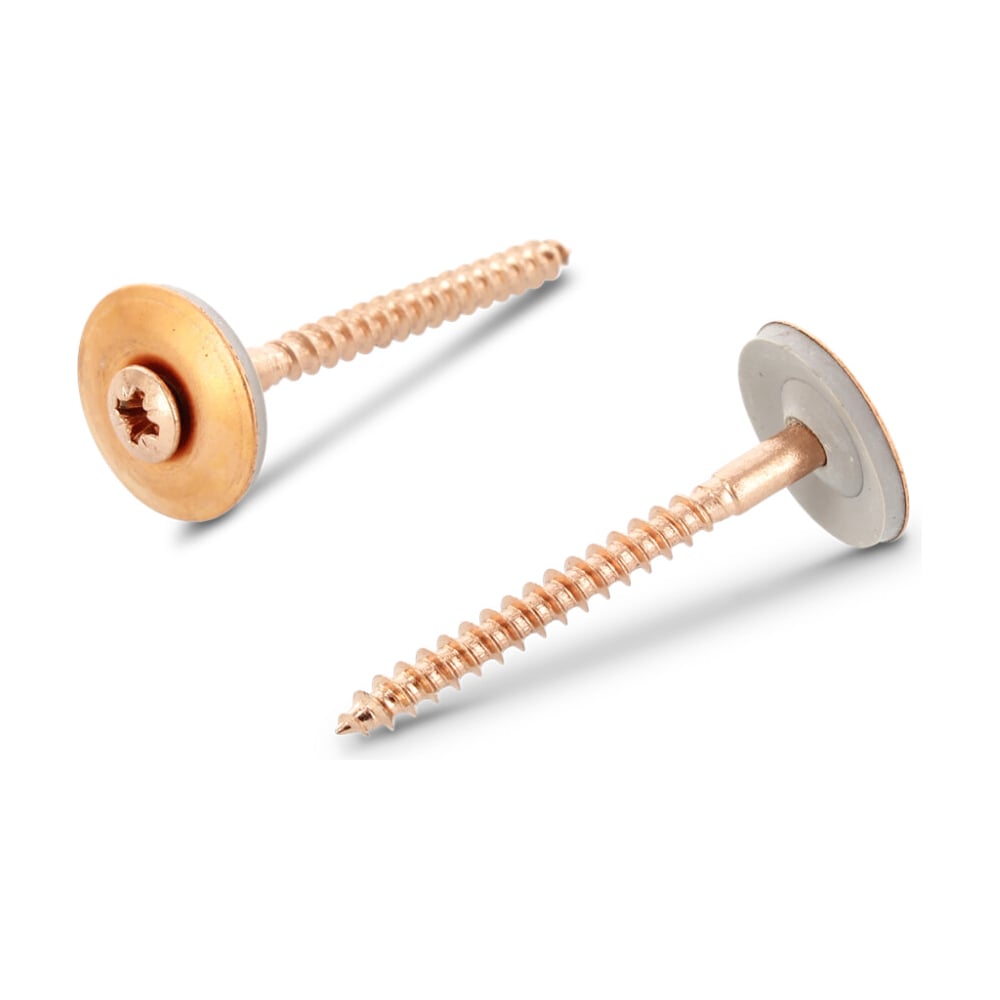 Изображение товара Саморез METIZ-A2 4,5x50 с прессшайбой и шлицем PZ2 нержавейка медь 50 шт