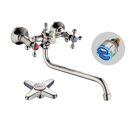 Изображение товара Универсальный смеситель Potato с круглым изливом и с поворотным переключателем душа P2469