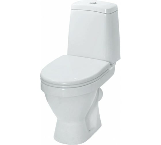 Изображение товара Унитаз-компакт Sanita Лада Эконом косой выпуск, 1 режим, сиденье ПП 412953 16217909 WC.CC/Lada/1-P/WHT.G/S1