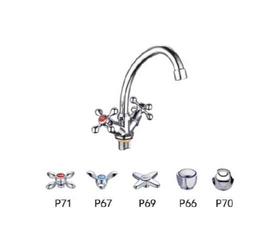 Изображение товара Смеситель для кухни Potato с высоким изливом, с гайкой P4971
